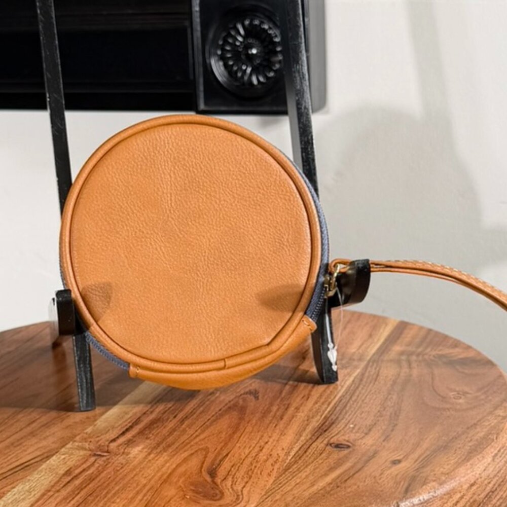 Harris Tweed Round Coin Purse / Wallet | Leather Trim | NWOT - Picture 3 of 6